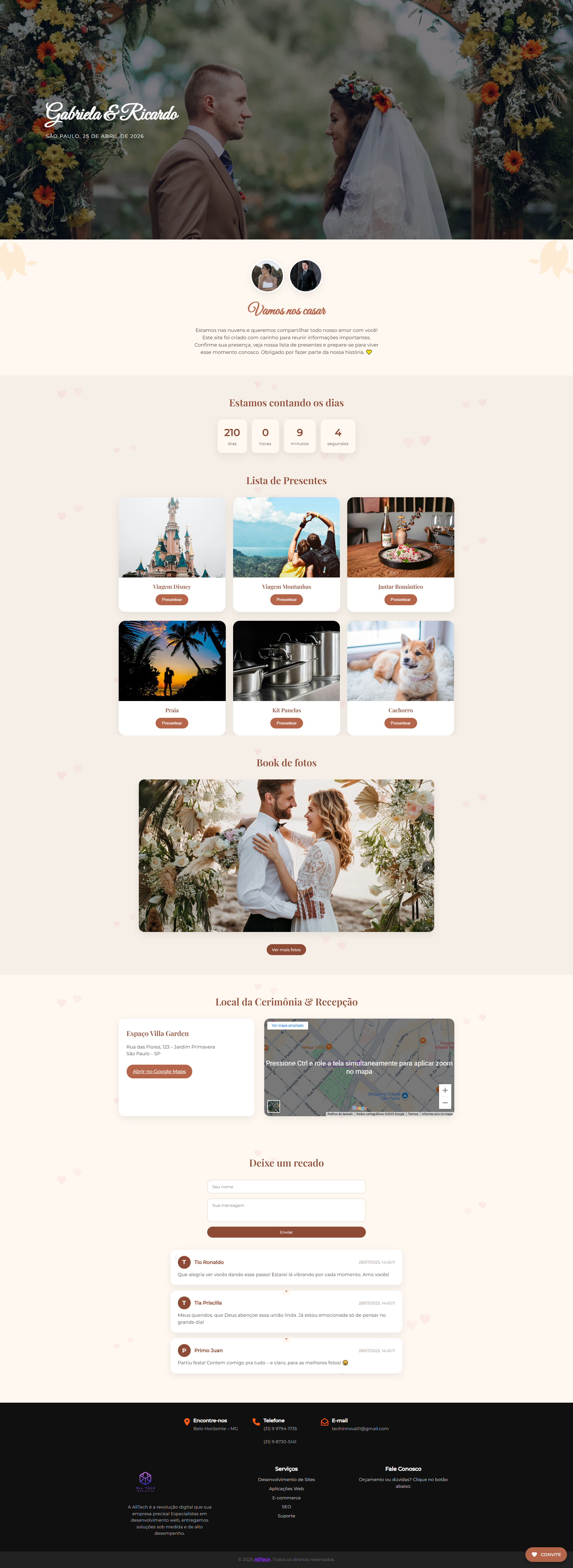 Casamento — app de agendamento com painel admin