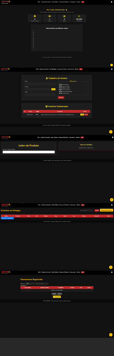 Gestão — dashboard com gráficos em tempo real