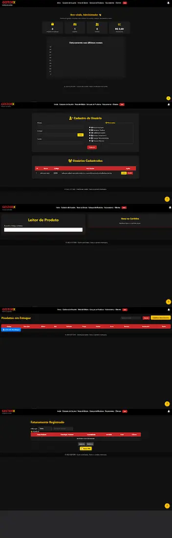 Gestão — dashboard com gráficos em tempo real