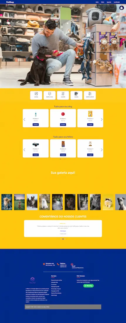 Pet Shop — micro landings multi-campanhas